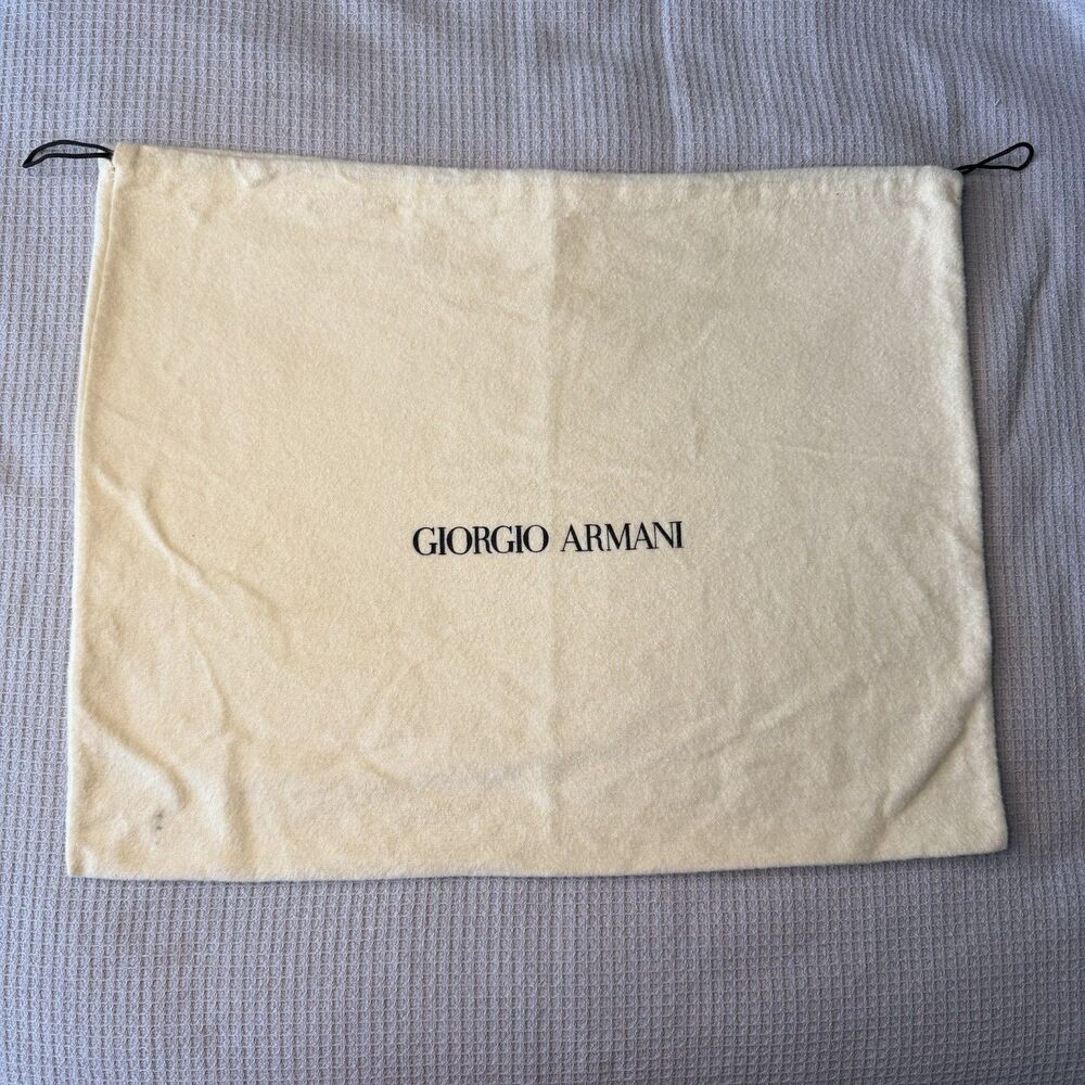 Authentic Giorgio Armani Luxury Shoe Handbag Storage Dust Bag 18x14.5 Cream